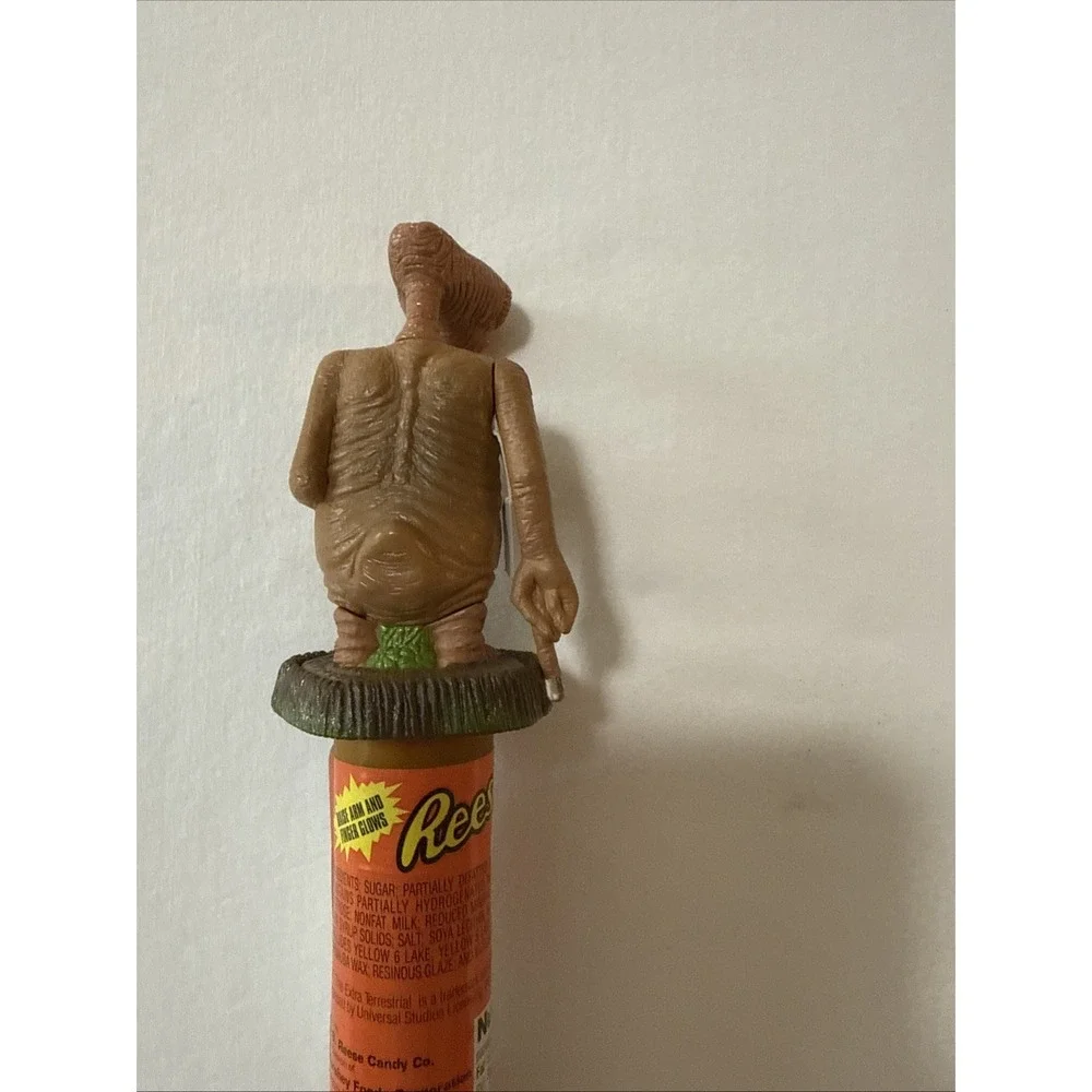Vintage Unopened 1990' Reeses Pieces Candy Tube + ET Topper w/ Battery Protector